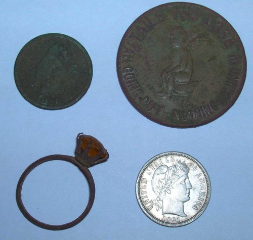 prestine-barber-dime-angel-metal-detecting-finds