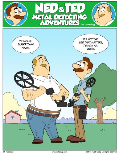 Metal detecting cartoon comic